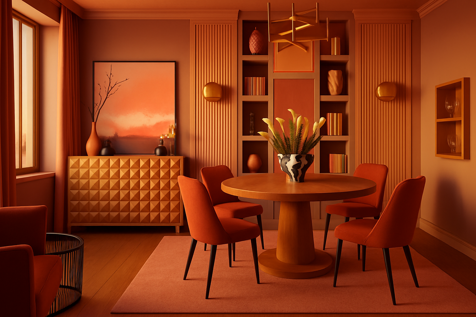 Квартира в оттенках заката