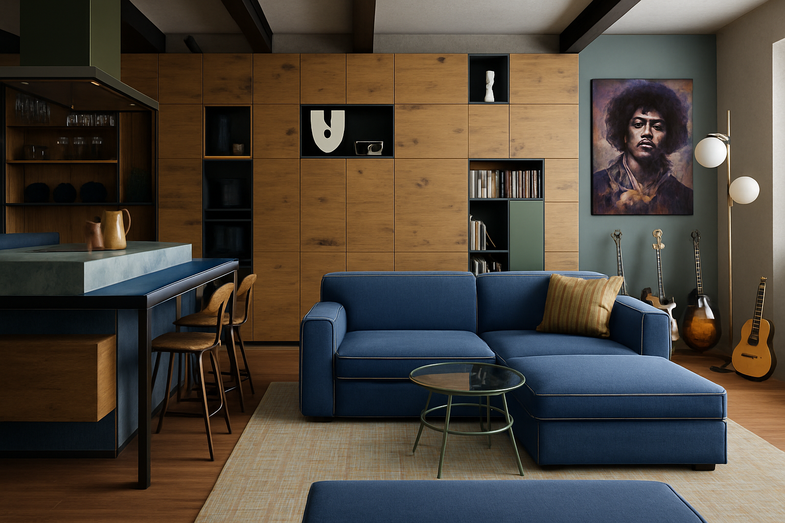 Квартира для музыканта: идеальное пространство для коллекции гитар и музыкального оформления