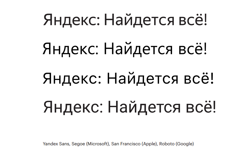 У Яндекса появился фирменный шрифт 