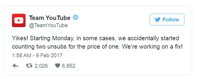 Шаг вперед, два назад – из-за бага YouTube каналы массово теряют подписчиков 