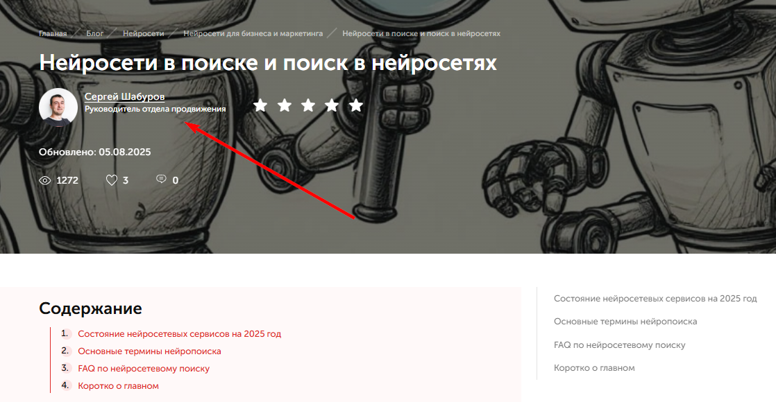 Статья в блоге Kokoc.com, написанная экспертом