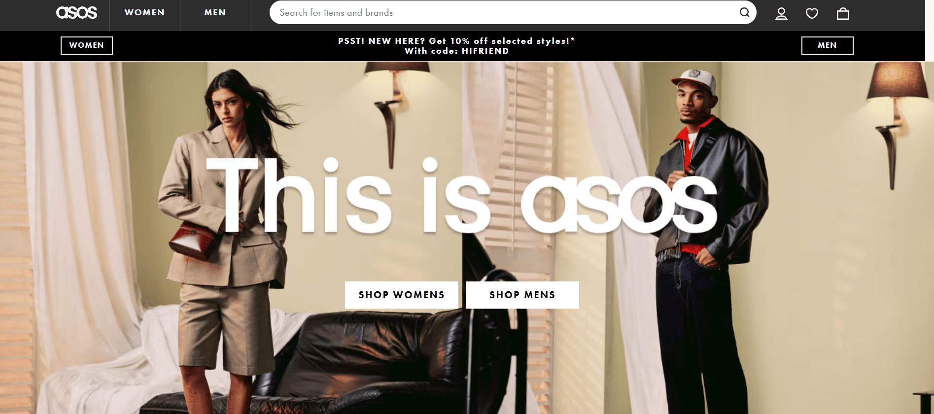 Главная сайта ASOS