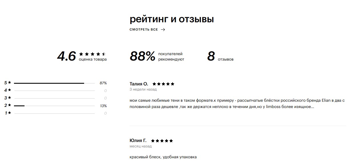 Пример отзыва