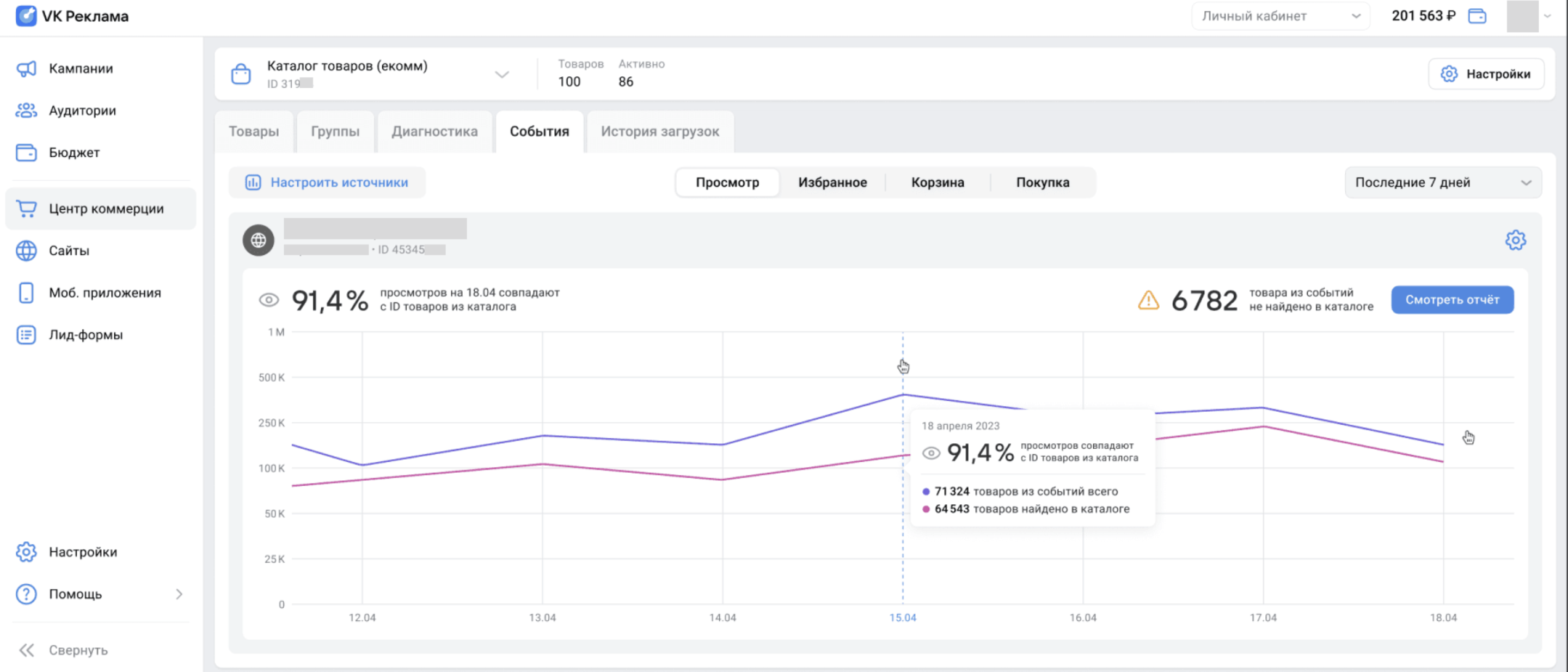 Центр коммерции в ВК