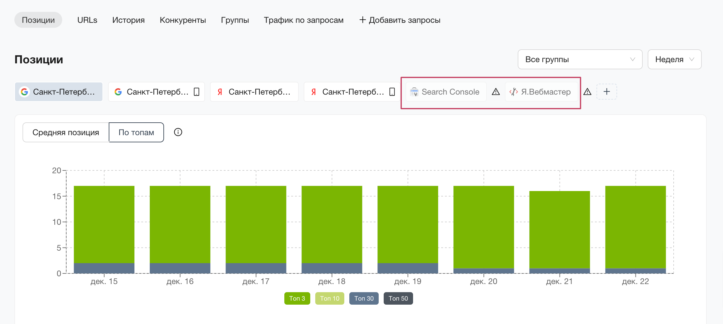 Интерфейс модуля проверки позиций PR-CY