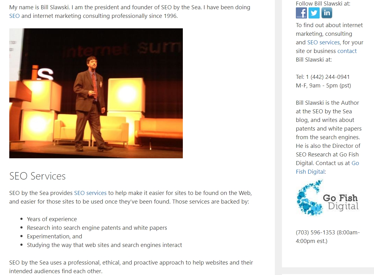 Информация об авторе проекта на сайте