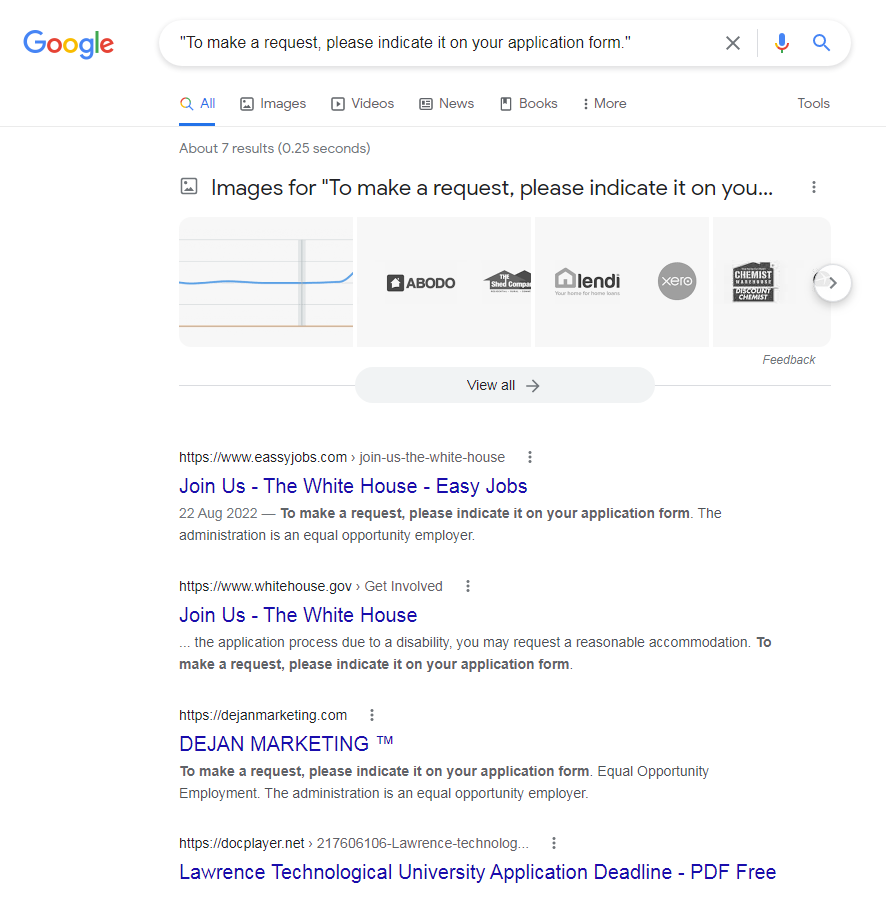 Страница со скрытым текстом в выдаче
