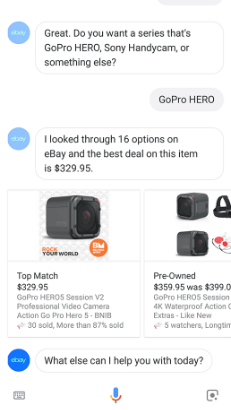 купить товар с помощью Google Assistant