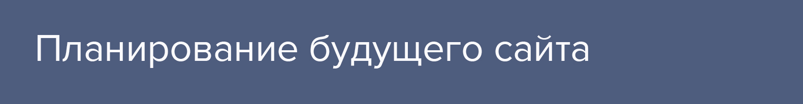Планирование будущего сайта