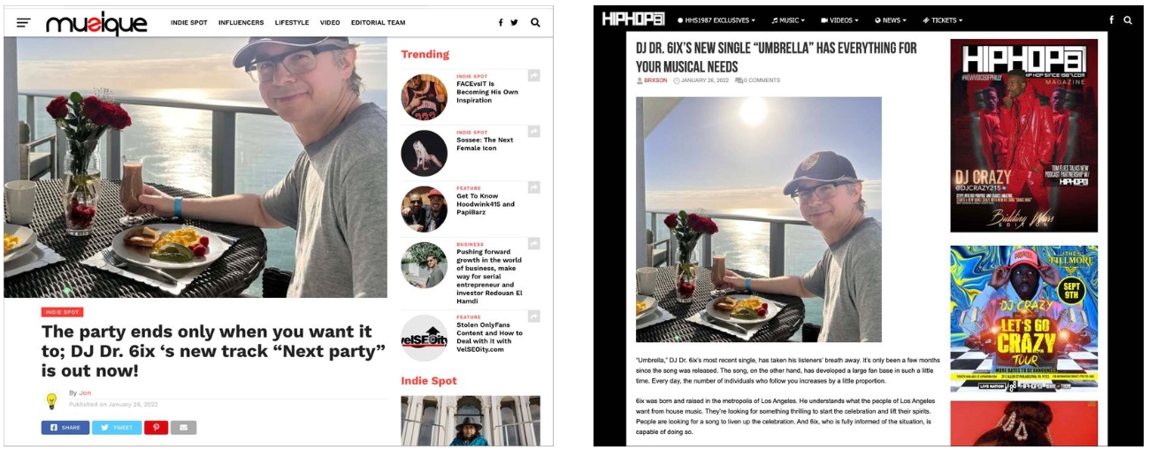 Примеры проплаченных публикаций в музыкальных СМИ