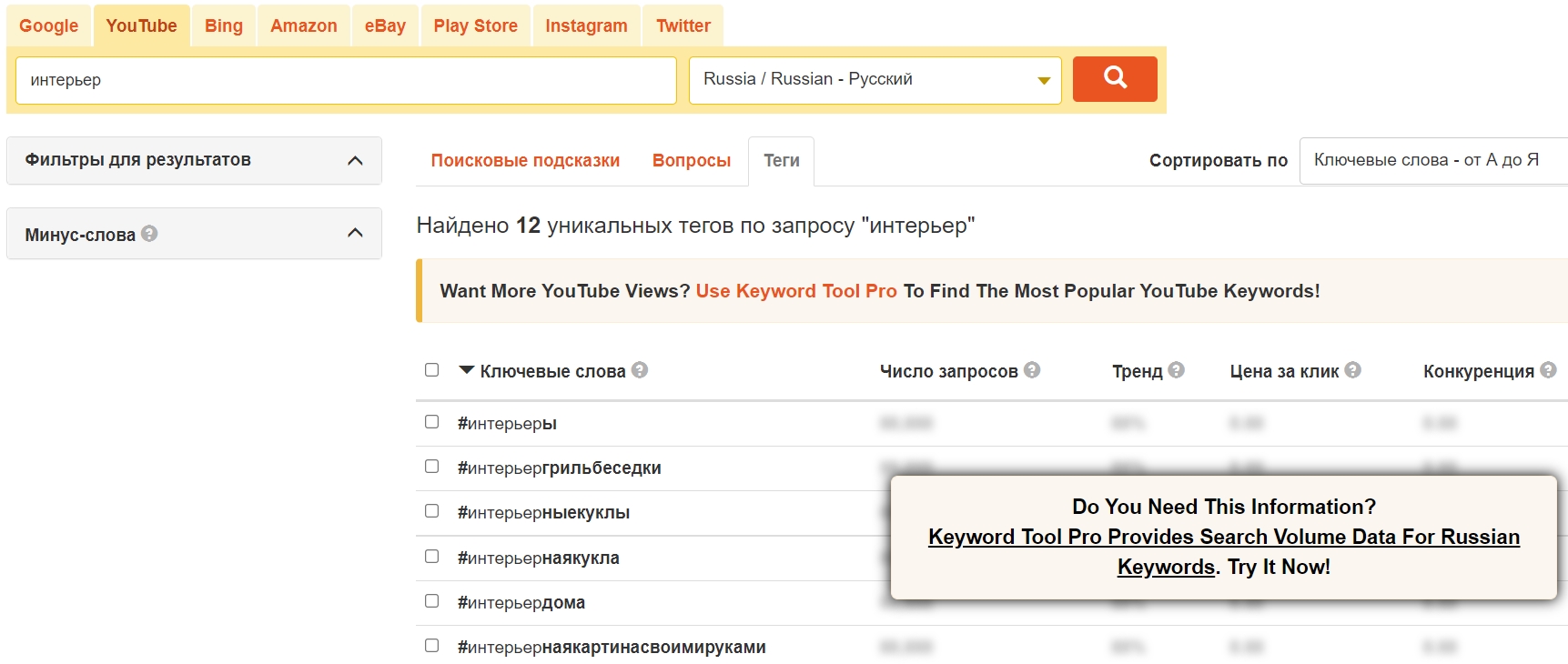 Онлайн инструмент для сбора тегов