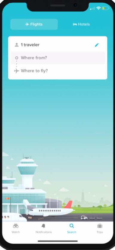 Упрощенное начало работы в приложении по поиску билетов