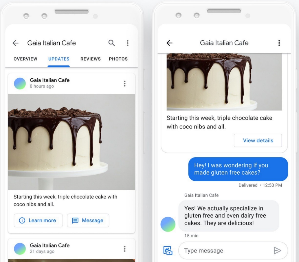 Сообщения в Google Картах