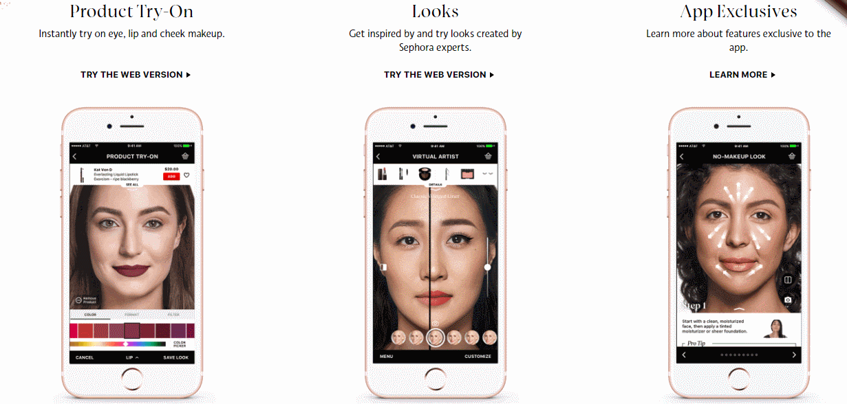 демонстрация продуктов на сайте
