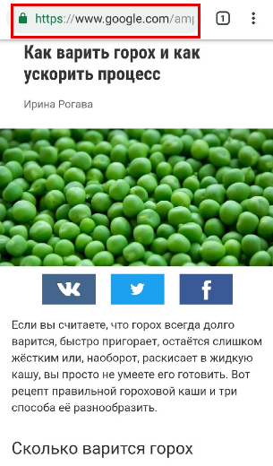 как выглядит URL AMP-страницы