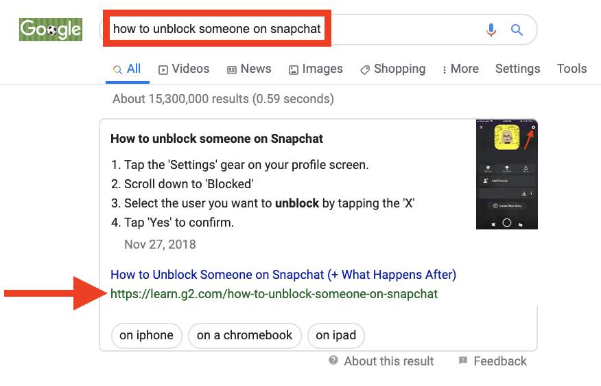 расширенный сниппет на нулевой позиции